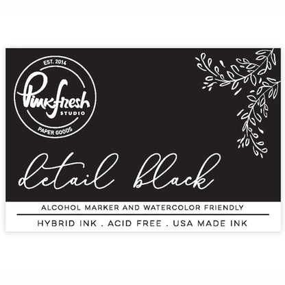 Hybrid Ink Pad Detail Black / Cojín de Tinta Negra Híbrida Tinta para Sellos Pinkfresh Studio