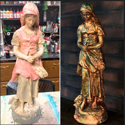 Metallic Wood Stain &amp; Glaze Mercury / Tinta y Esmalte Multi Superficies Plata Pintura y Medios Mixtos Unicorn Spit