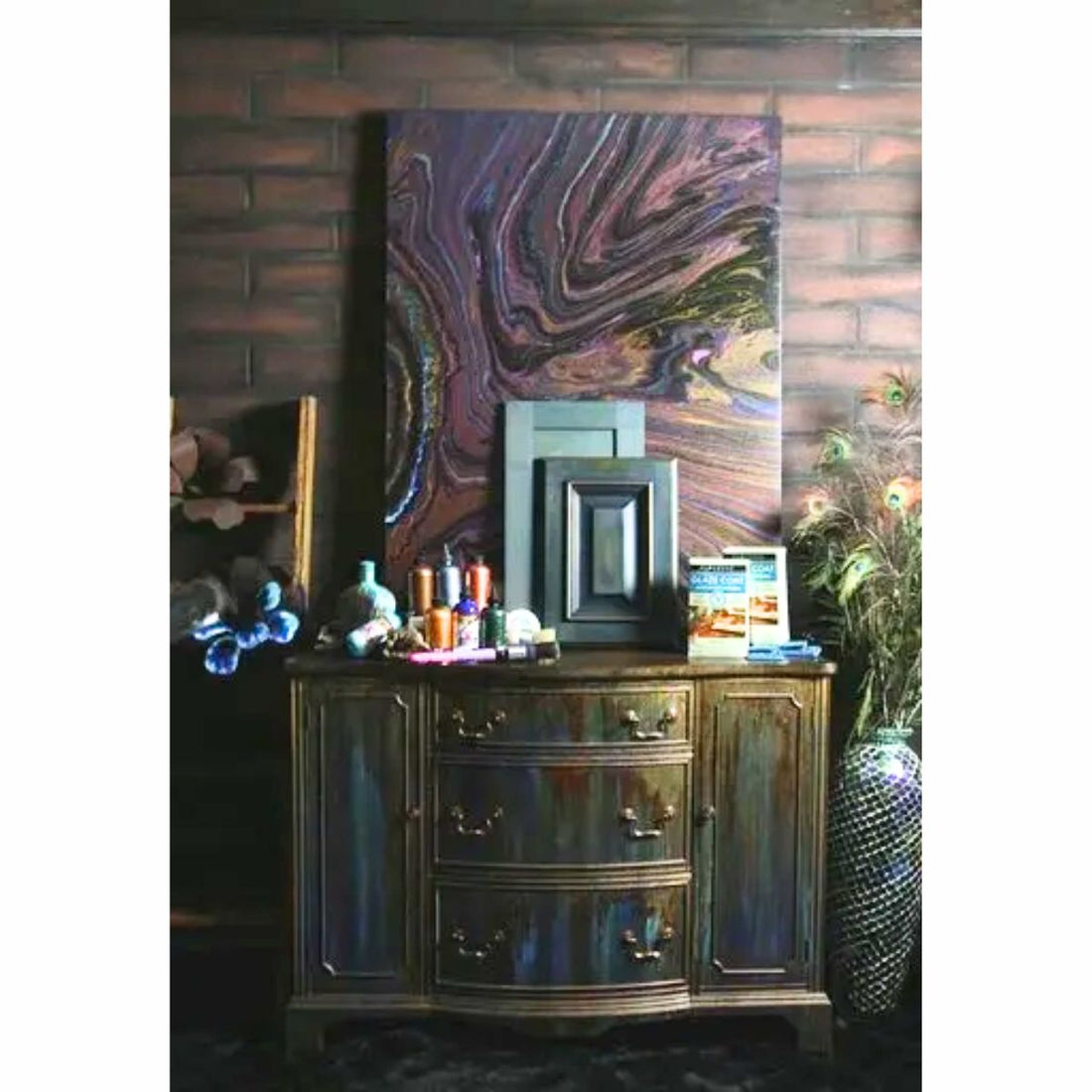Metallic Wood Stain & Glaze Mercury / Tinta y Esmalte Multi Superficies Plata Pintura y Medios Mixtos Unicorn Spit