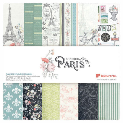 Pad de 12 Hojas doble Vista Bonjour París Descontinuado Texturarte