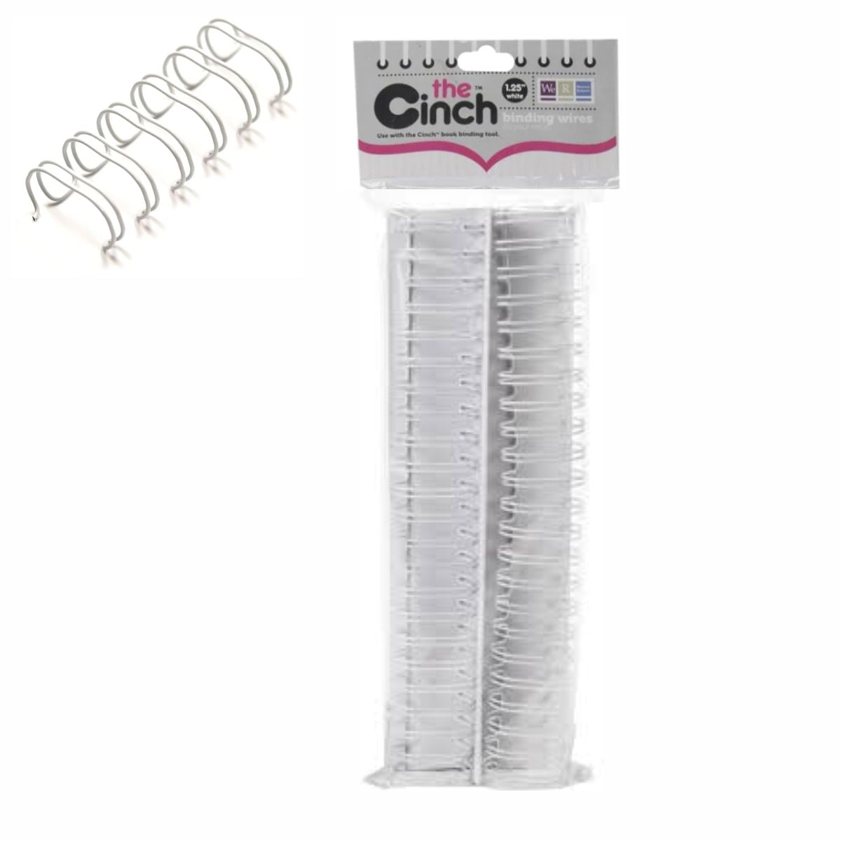 Cinch Wires White 1.25&quot; / 2 Arillos Blancos Arillos para Engargolar We R Memory Keepers