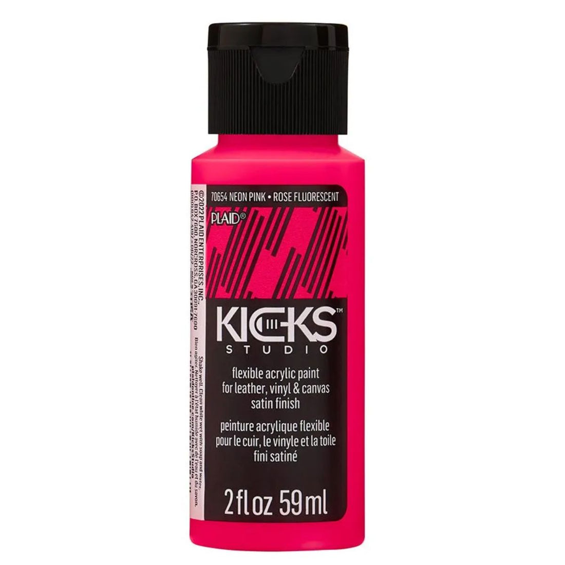 Kicks Studio Shoe Acrylic Paint Neon Pink / Pintura AcrÃlica para Cuero, Vinil y Tela Rosa Neon Acrìlicos Plaid