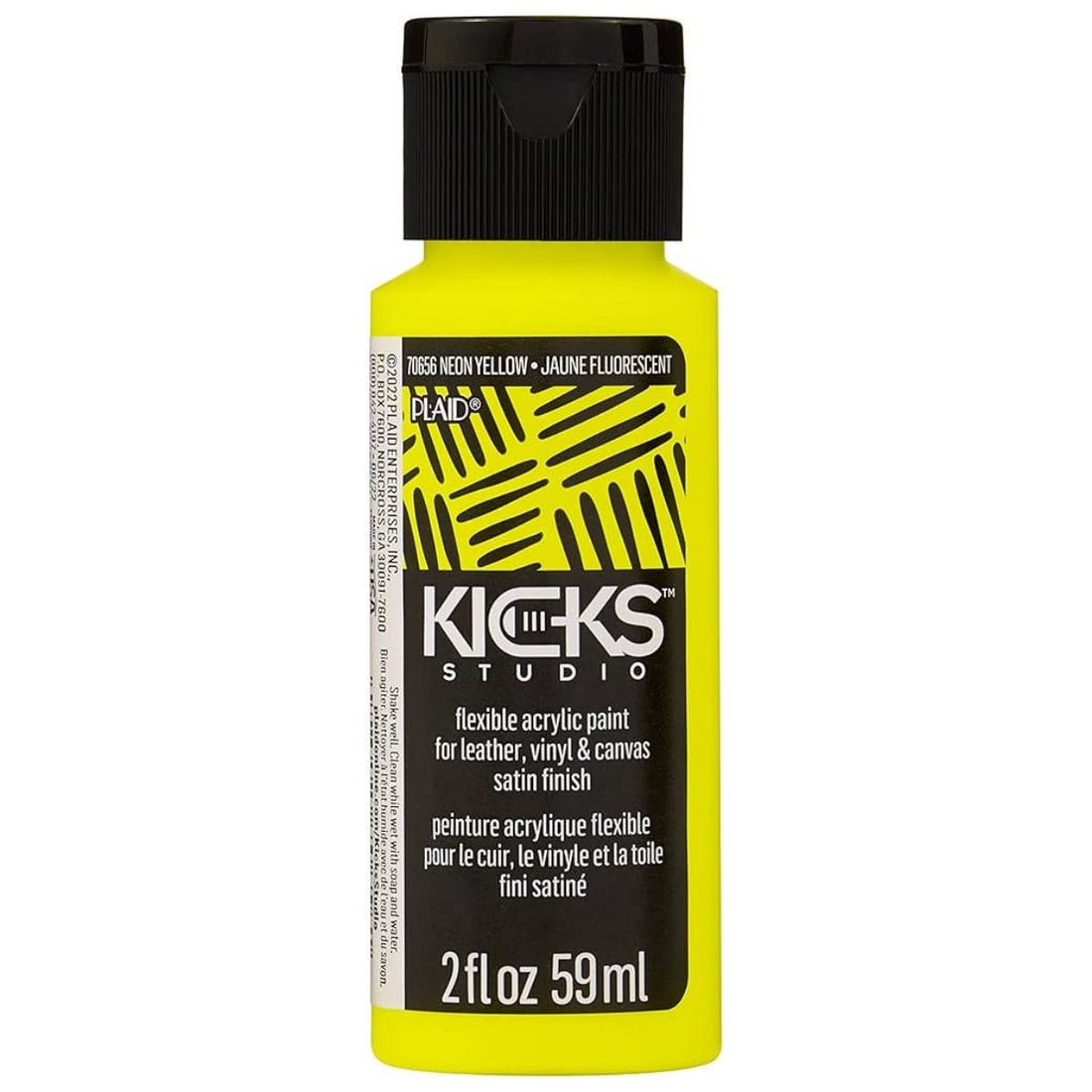 Kicks Studio Shoe Acrylic Paint Neon Yellow / Pintura AcrÃlica para Cuero, Vinil y Tela Amarillo Neon Acrìlicos Plaid
