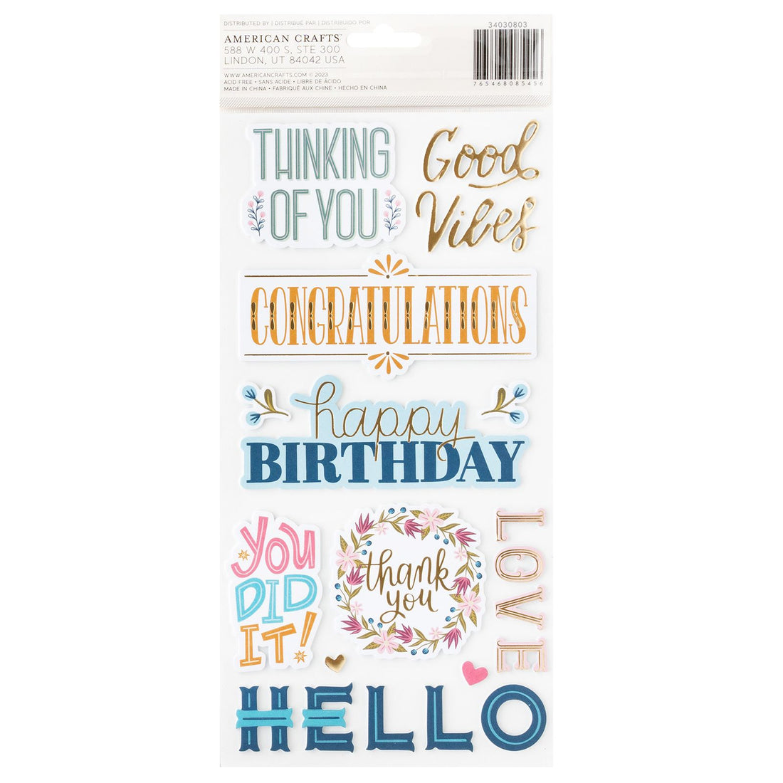 Joyful Notes Thickers Stickers / Estampas Gruesas Decorativas Stickers Pink Paislee