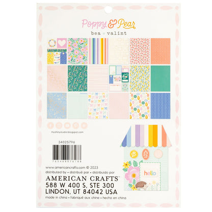 Poppy &amp; Pear Paper Pad 6" / Block de Papel Bea Valint Descontinuado American Crafts