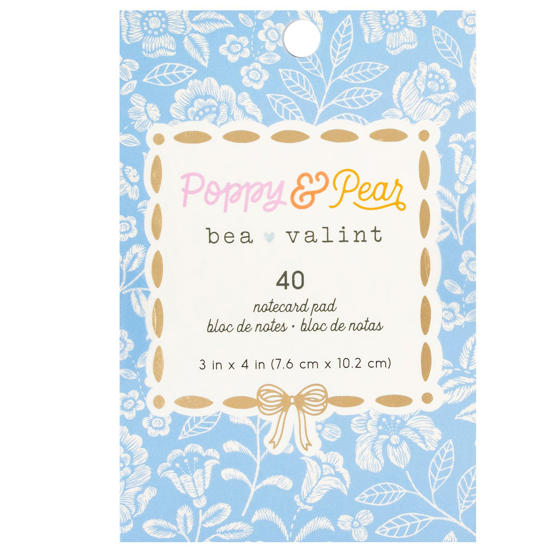 Poppy & Pear Notecard Pad / Block de Notas Bea Valint Papel American Crafts