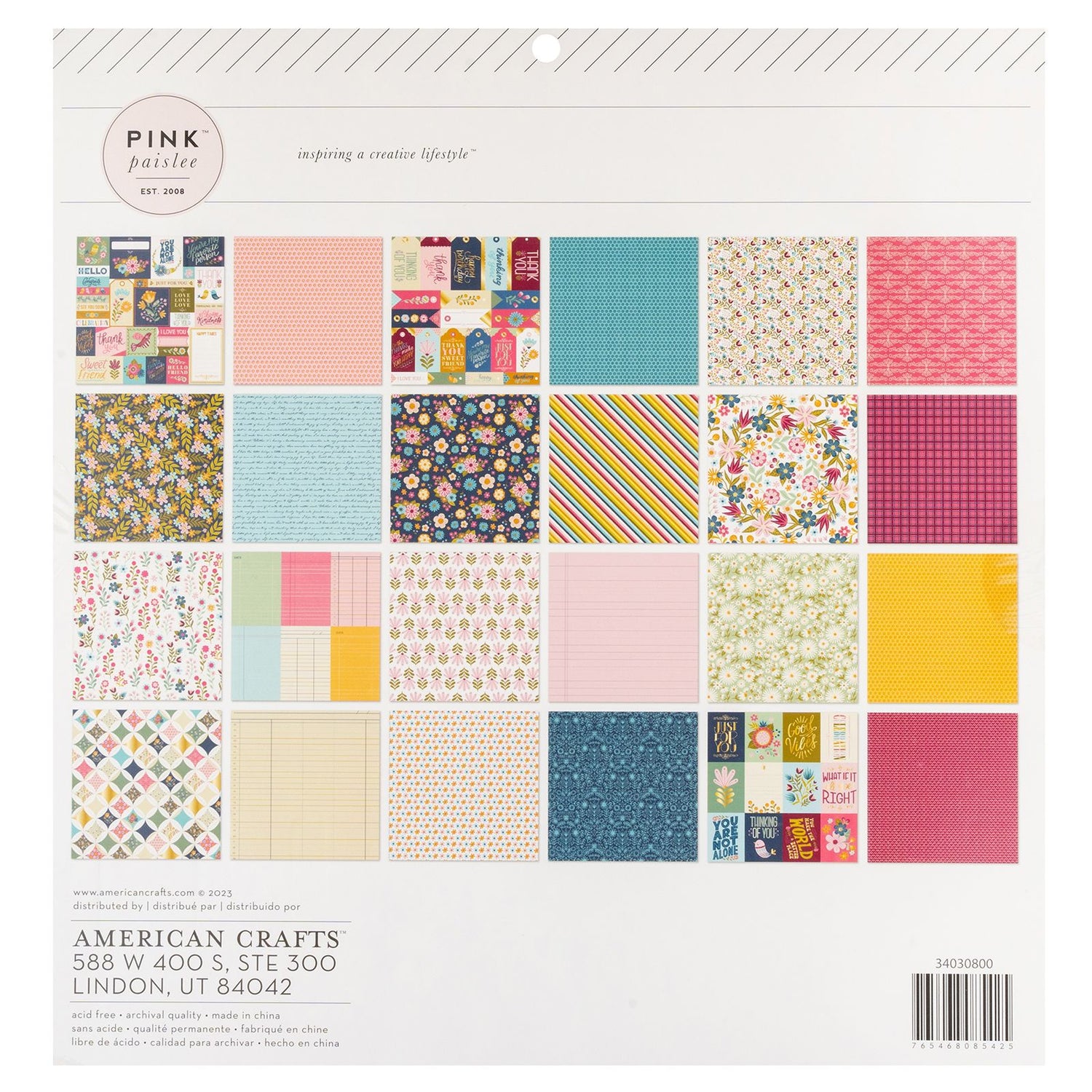 Joyful Notes Paper Pad 12&quot; / Block Papel Notas de Alegría Papel American Crafts
