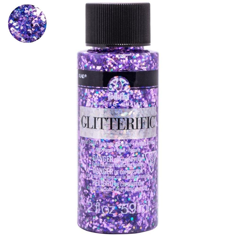 FolkArt Glitterific Paint Purple / Pintura AcrÃlica con Glitter Acrìlicos Plaid