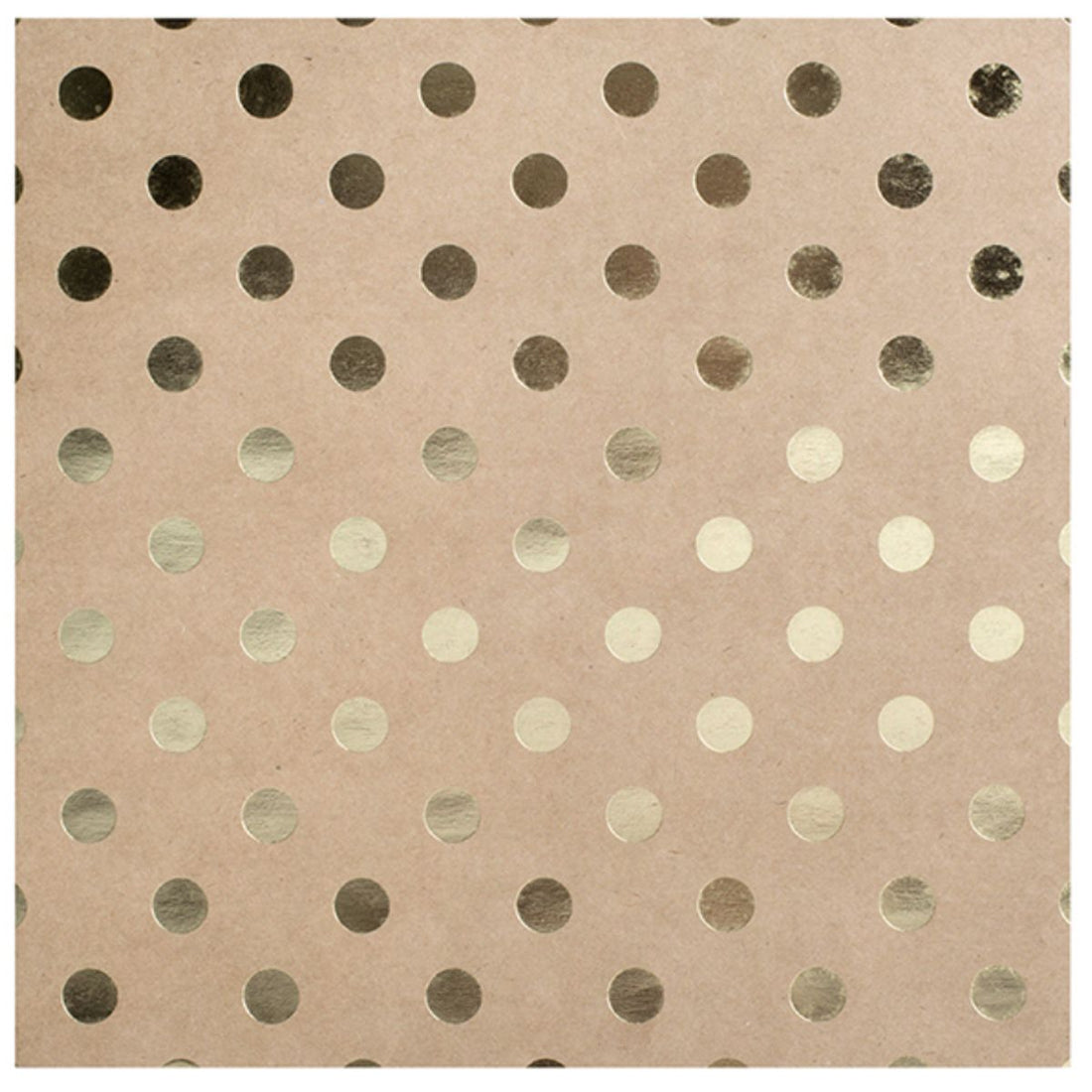 Kraft Foil Dots 12" / Hoja de Cartulina Kraft con Puntos Dorados Papel, Hojas Sueltas Bazzill