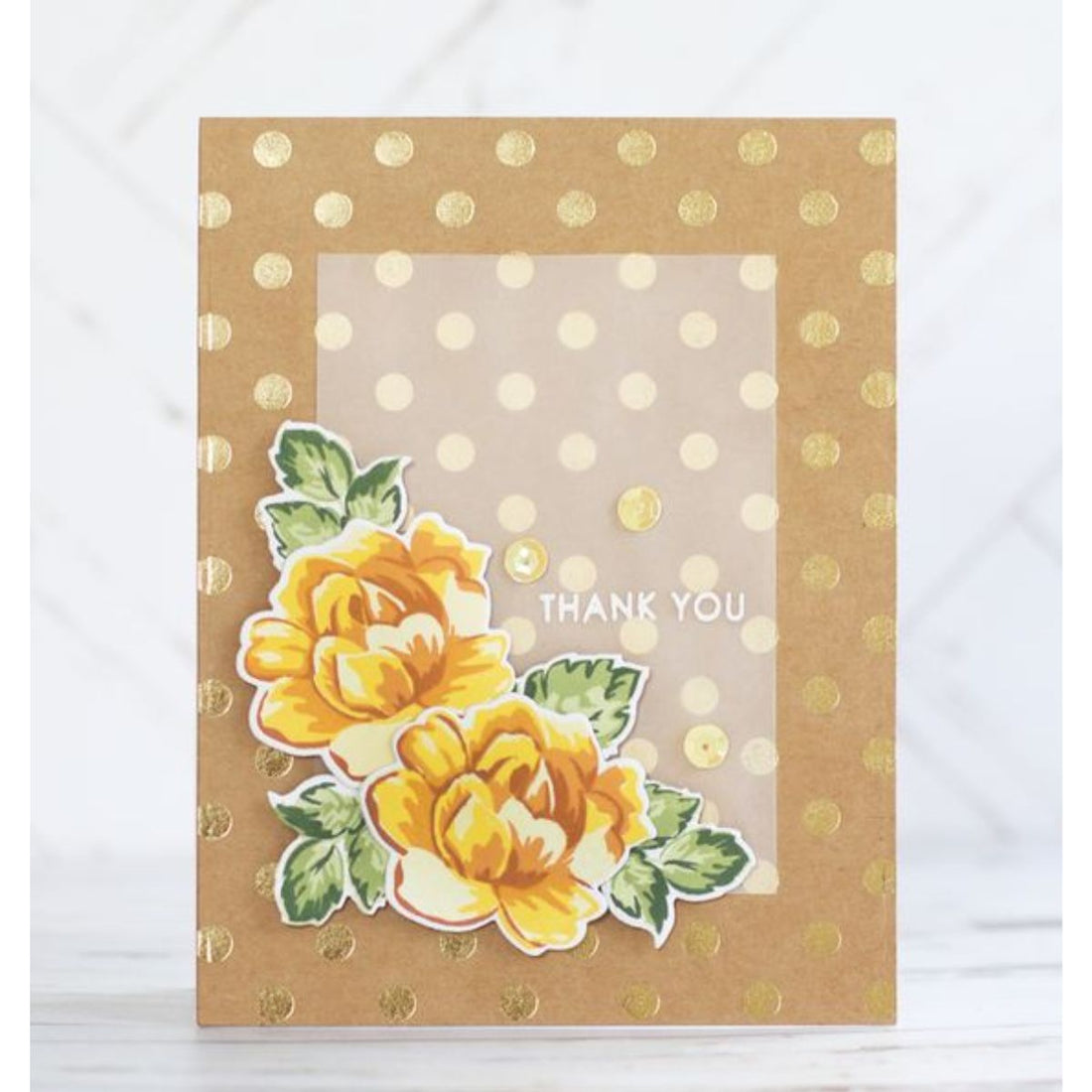 Kraft Foil Dots 12" / Hoja de Cartulina Kraft con Puntos Dorados Papel, Hojas Sueltas Bazzill