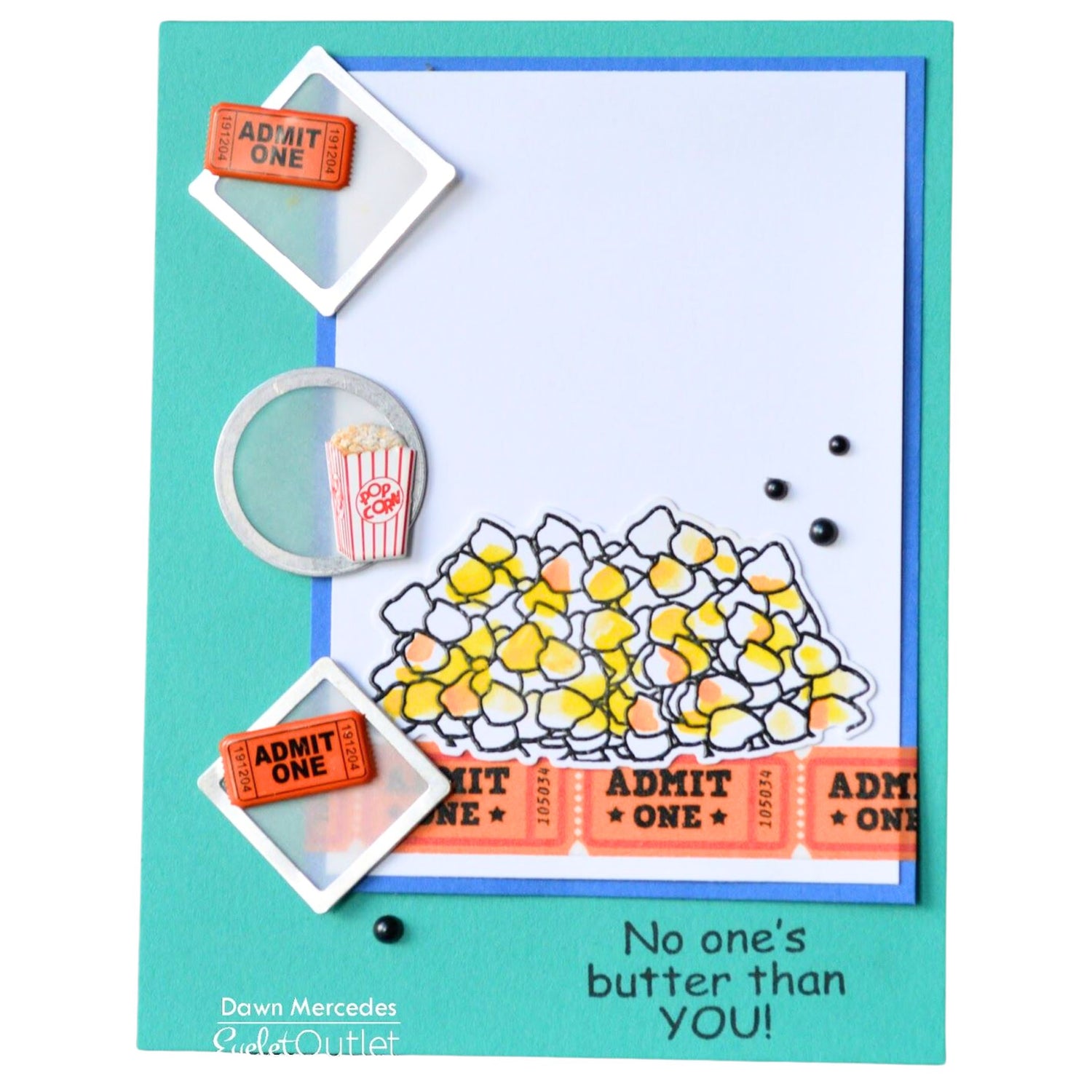 Popcorn Ticket Brads / Suejtadores Palomitas Tickets Adornos / Embellishments Eyelet Outlet