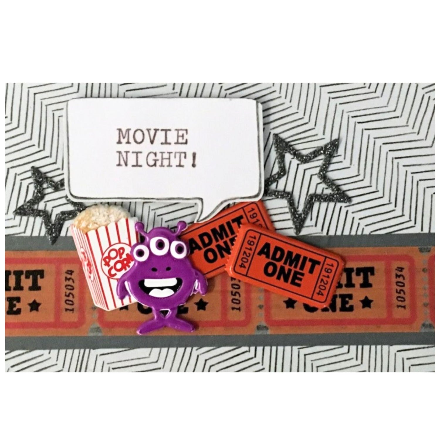 Popcorn Ticket Brads / Suejtadores Palomitas Tickets Adornos / Embellishments Eyelet Outlet