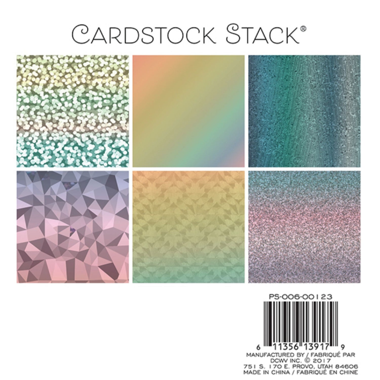 Cardstock Stack 6&quot;X6&quot; Holographics / Block De Cartulinas Holográficas Papel DCWV