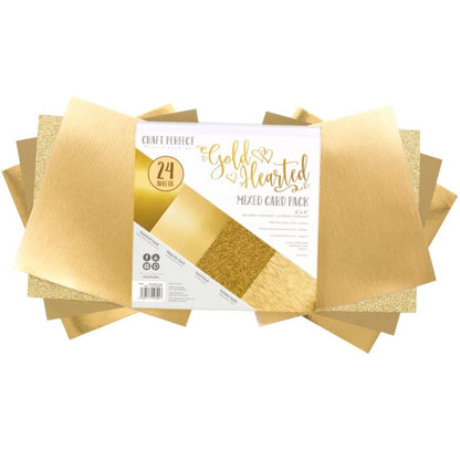Mixed Card Pack Gold Hearted / Papel en Tonos Dorados 6"x6" Descontinuado Tonic Studios