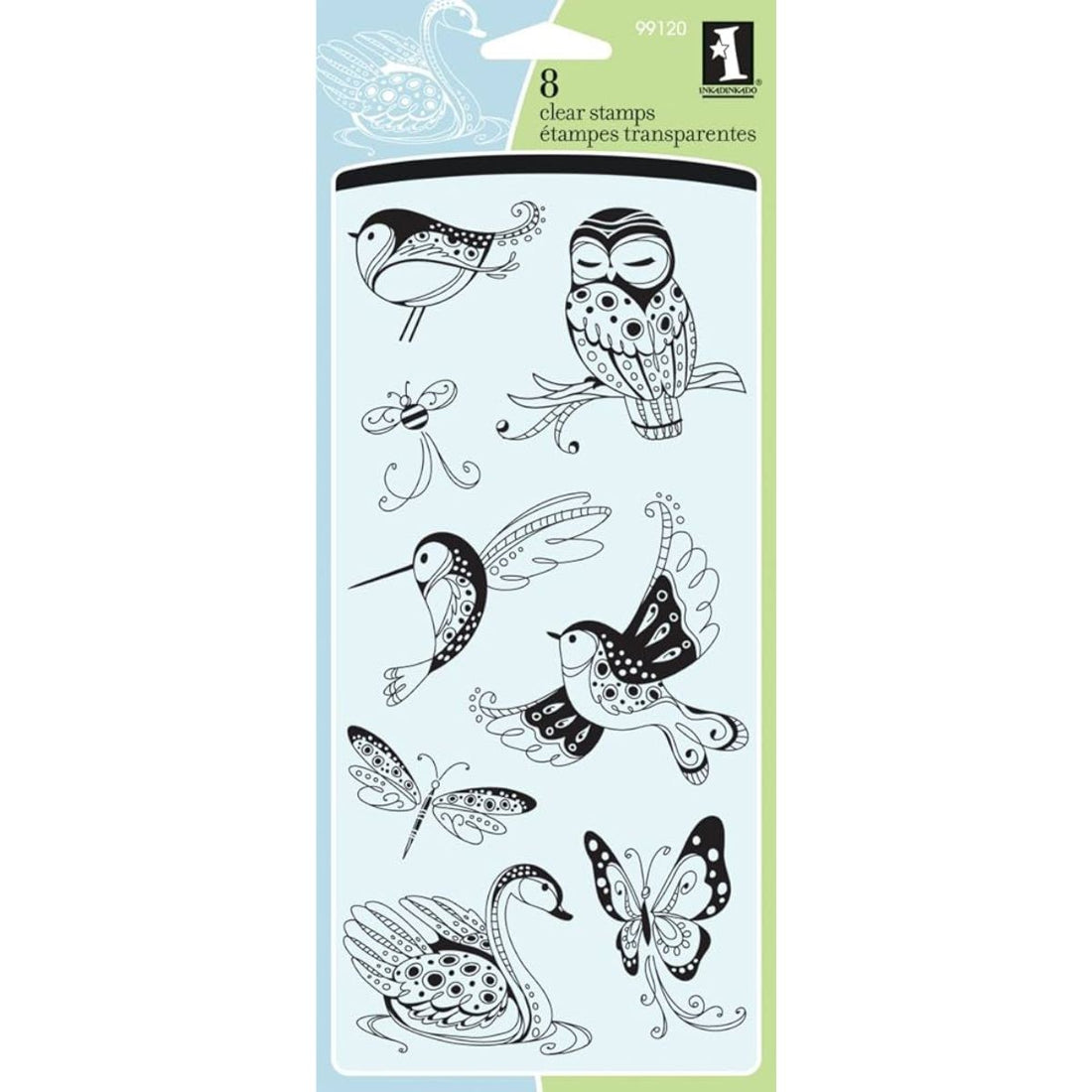 Sellos de PolÃmero Aves  / Patterned Birds & Bugs 99120 Sellos Inkadinkado