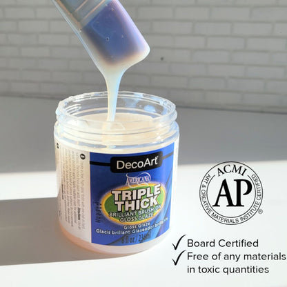 Triple Thick Brilliant Brush-On Gloss Glaze 118 ml / Barniz Vitrificante Vitral DecoArt