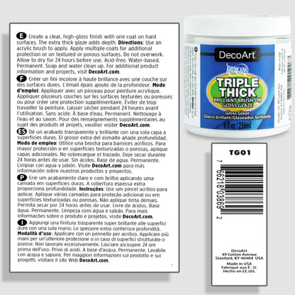 Triple Thick Brilliant Brush-On Gloss Glaze 118 ml / Barniz Vitrificante Vitral DecoArt