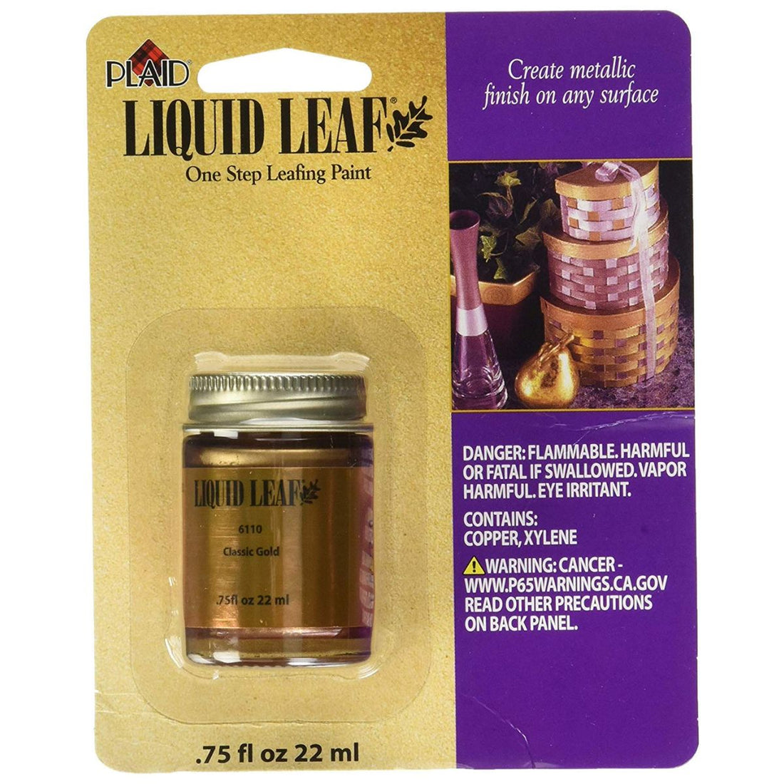 Liquid Leaf Paint Gold / Hoja de Oro LÃquido Pinturas Plaid