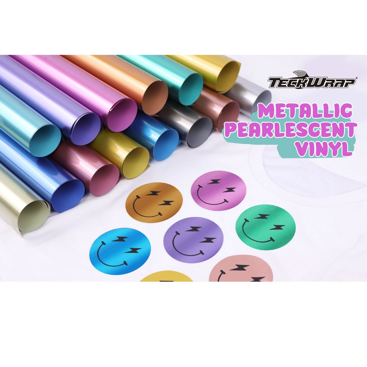 Light Teal Metallic Pearlescent HTV / Vinil Termoadhesivo Perlado Metálico Verde Viniles Teckwrap