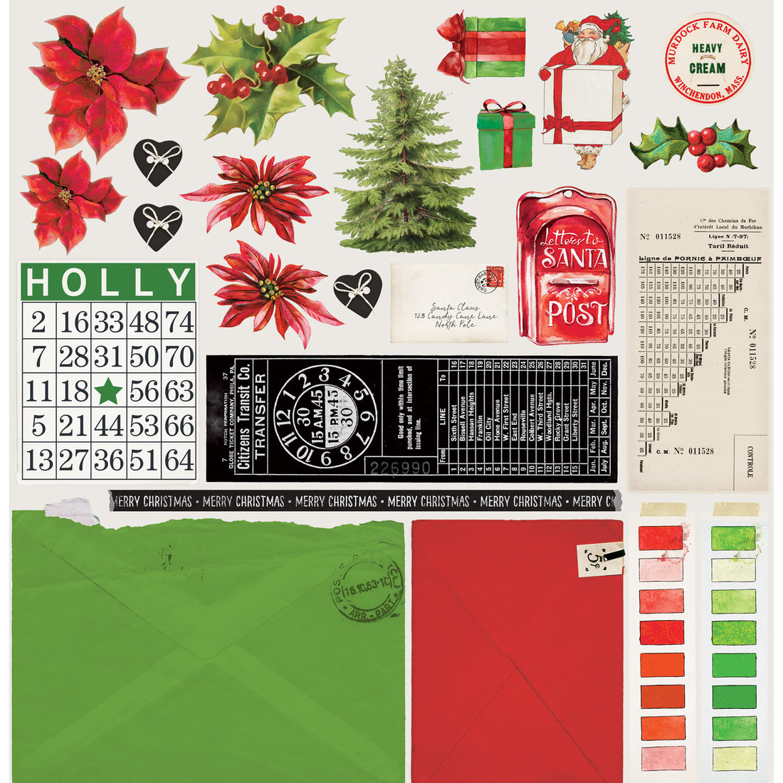 Christmas Spectacular Cardstock 12" / Block de Cartulina Navideña Doble Cara Papel 49 and Market