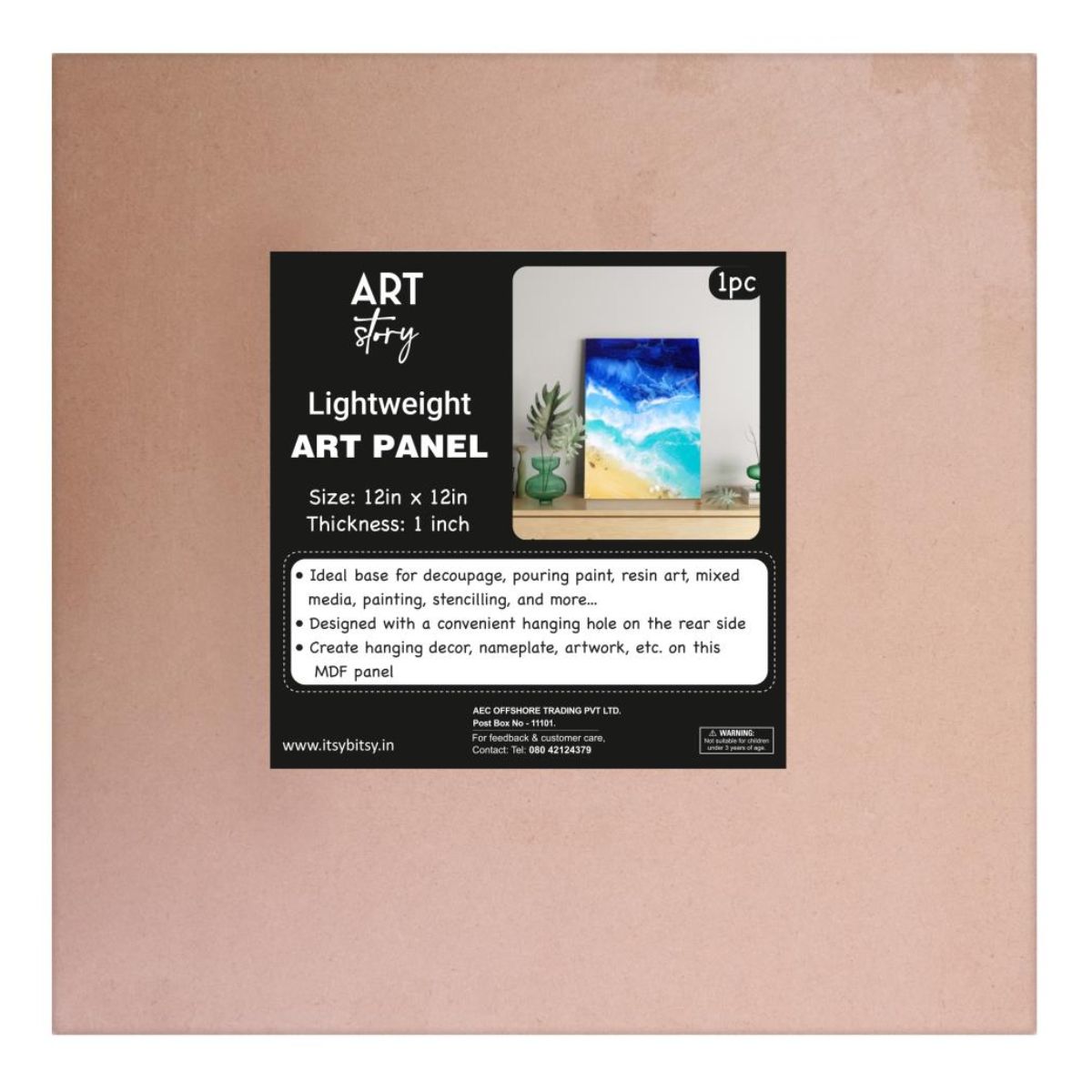 MDF Lightweight Art Panel 12&quot; / Panel para Pintar Ligero Decoupage Little Birdie