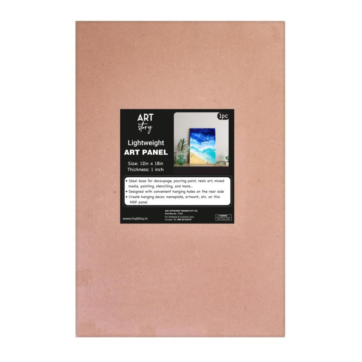 MDF Lightweight Art Panel 12&quot; x 18&quot; / Panel para Pintar Ligero (Rectangular Decoupage Little Birdie