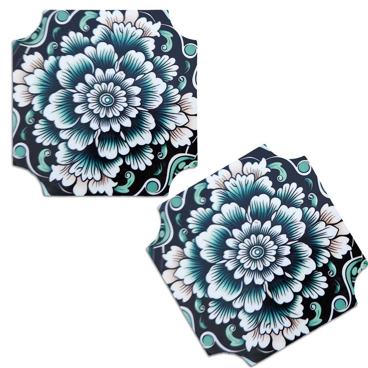 MDF Coaster Indented Square / Portavasos Personalizable Cuadrado Indentado Decoupage Little Birdie