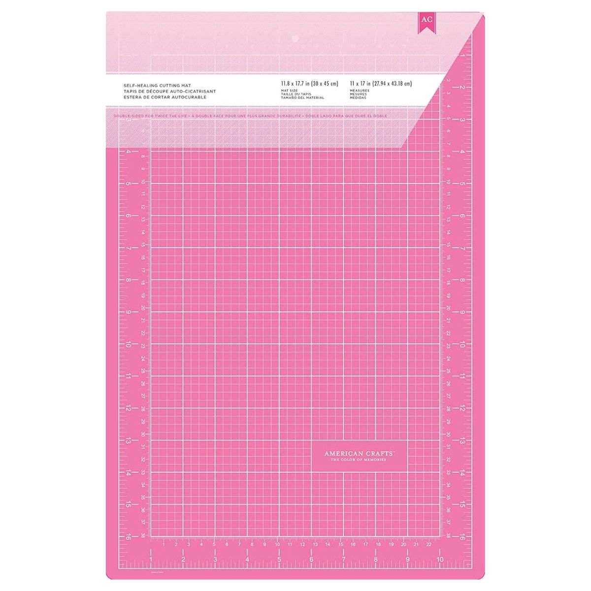 Pink Double-Sided Self-Healing Cutting Mat / Tapete De Corte Autoreparador Rosa Tapetes, Mats American Crafts