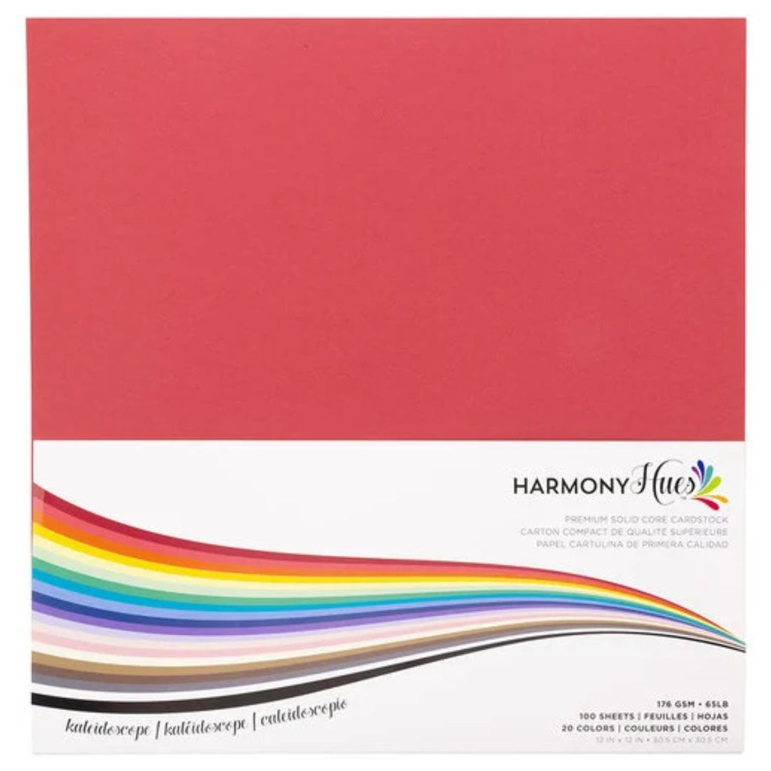 Kaleidoscope Cardstock 12" / 100 Hojas Cartulina Premium 20 Colores 176gm Papel Harmony Paper