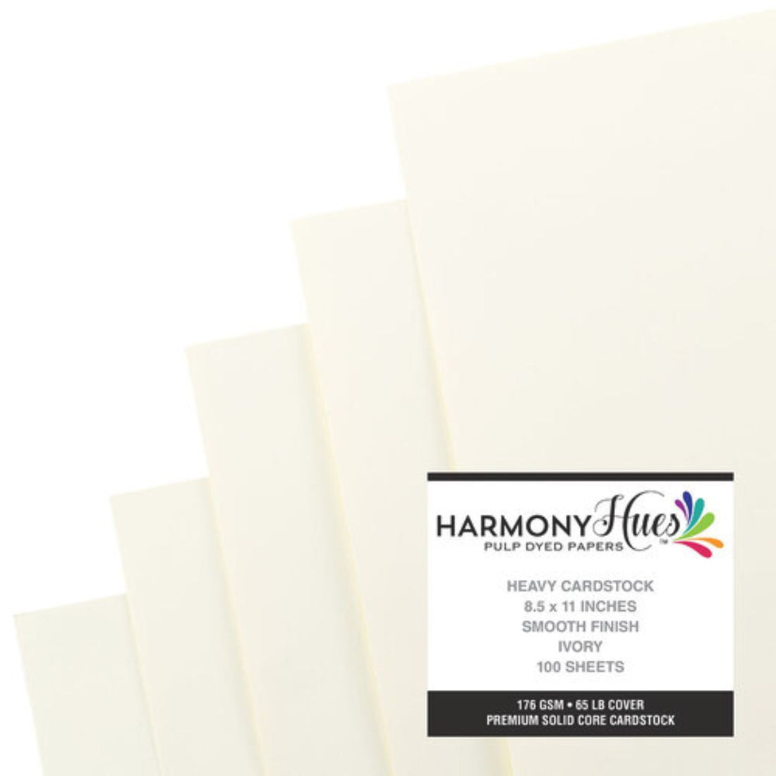Ivory Cardstock / 100 Hojas Cartulina Marfil T. Carta 176gr Papel Harmony Paper