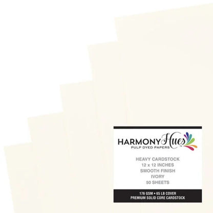Ivory Cardstock 12&quot; 176gm / 50 Hojas Cartulina Premium Marfil Papel Harmony Paper