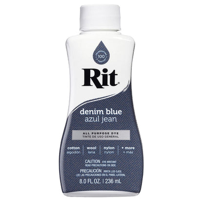 Rit Dye Liquid Denim Blue / Líquido para Teñir Azul Mezclilla Pintura para Tela Rit