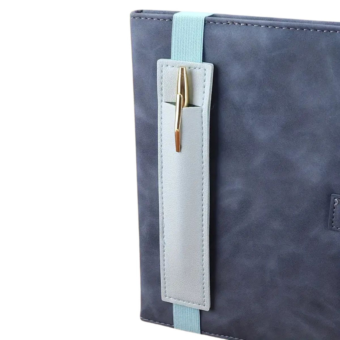 Sujeta Bolígrafos Con Elástico de Piel Sintética Azul Celeste Encuadernacion Hobbees