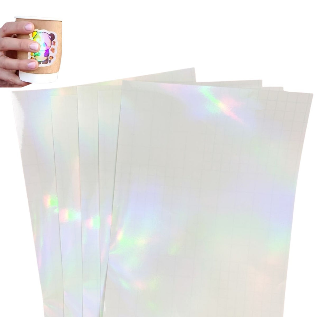 5 Hojas de Laminado en FrÃo Holográfico Liso Acetato y Especializados Hobbees