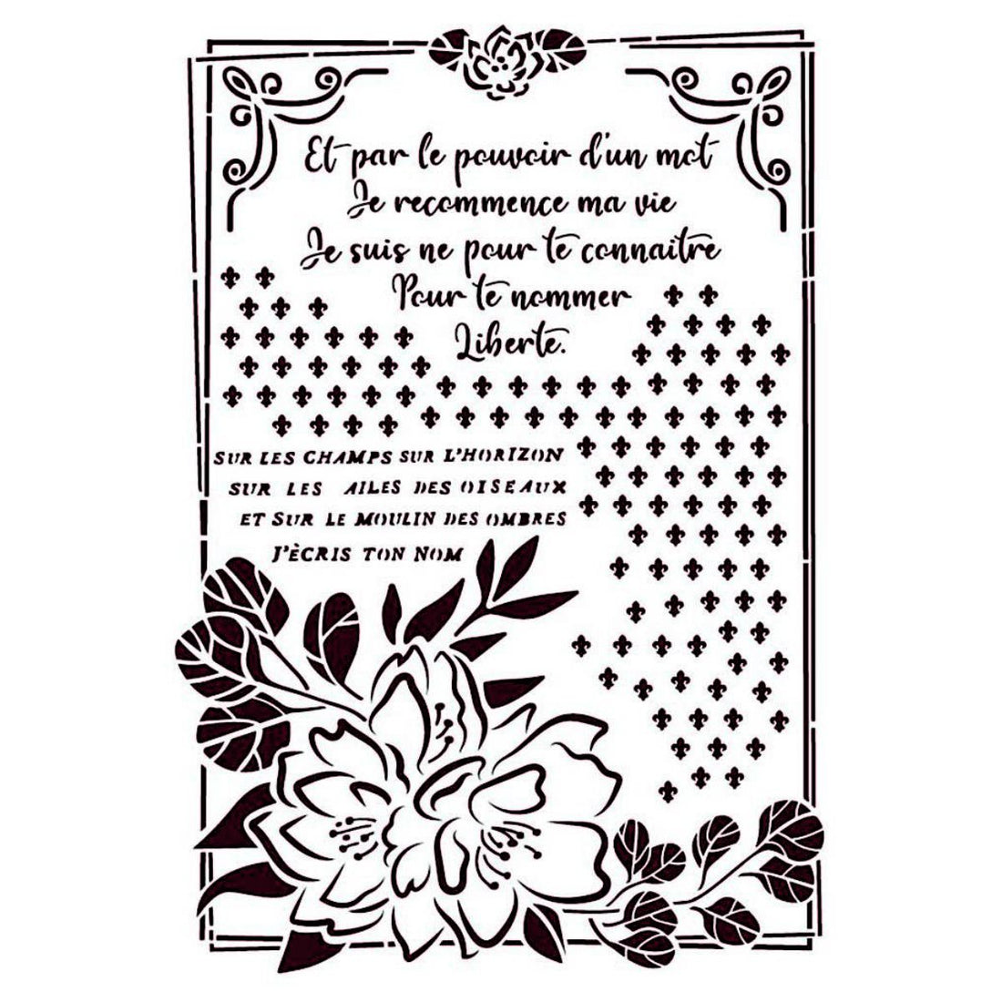 Romantic Journal Flower Stencil / Estencil de Flores Románticas Esténciles / Plantillas Stamperia