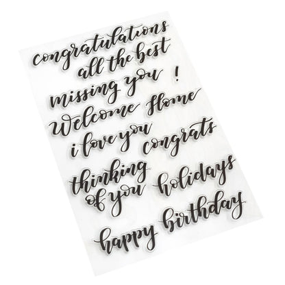 Kelly Creates Stamps Bouncy Sentiments / Sellos de Sentimientos en Inglés para Practicar Caligrafía Sellos Kelly Creates