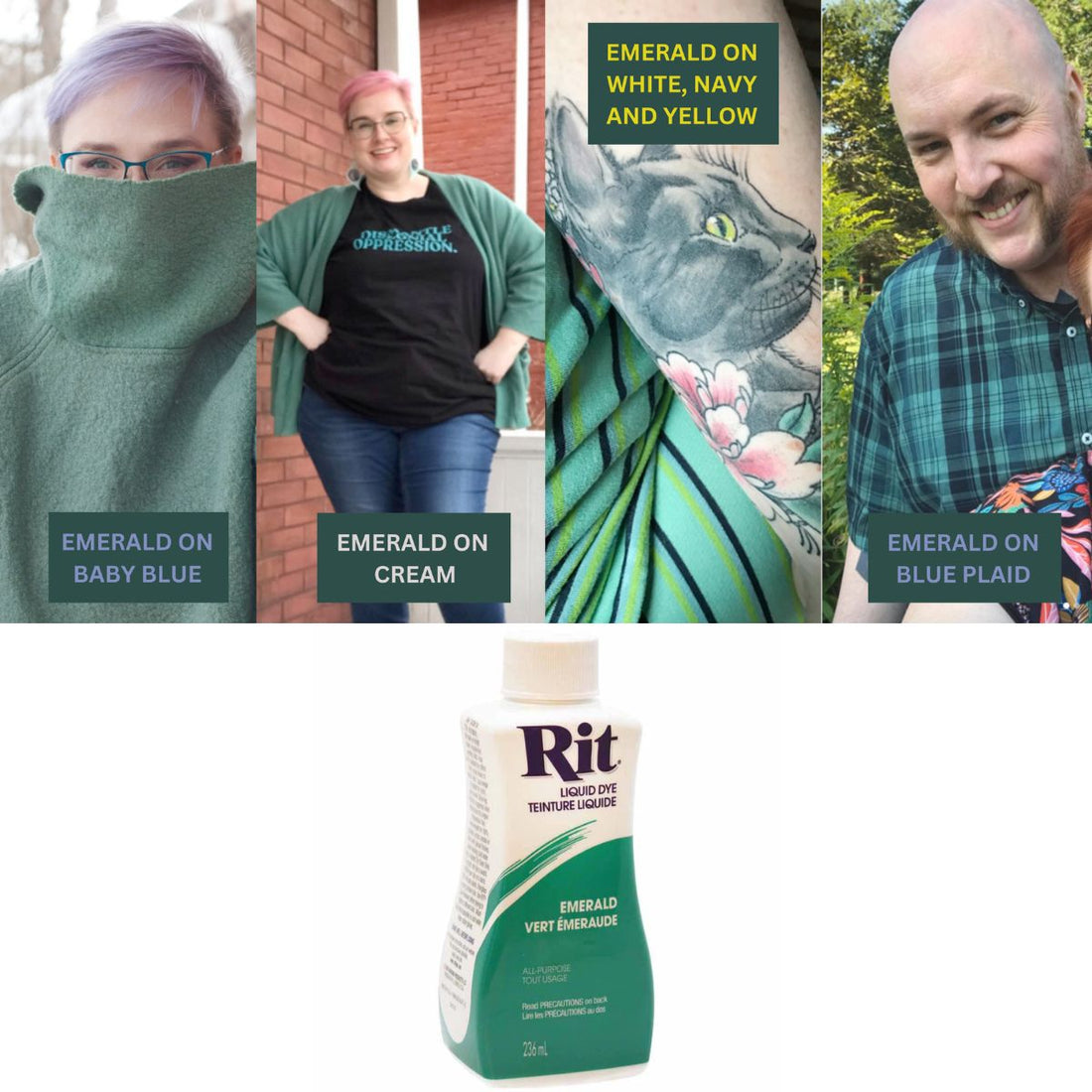 Rit Dye Liquid Emerald/ LÃquido para Teñir Esmeralda Pintura para Tela Rit