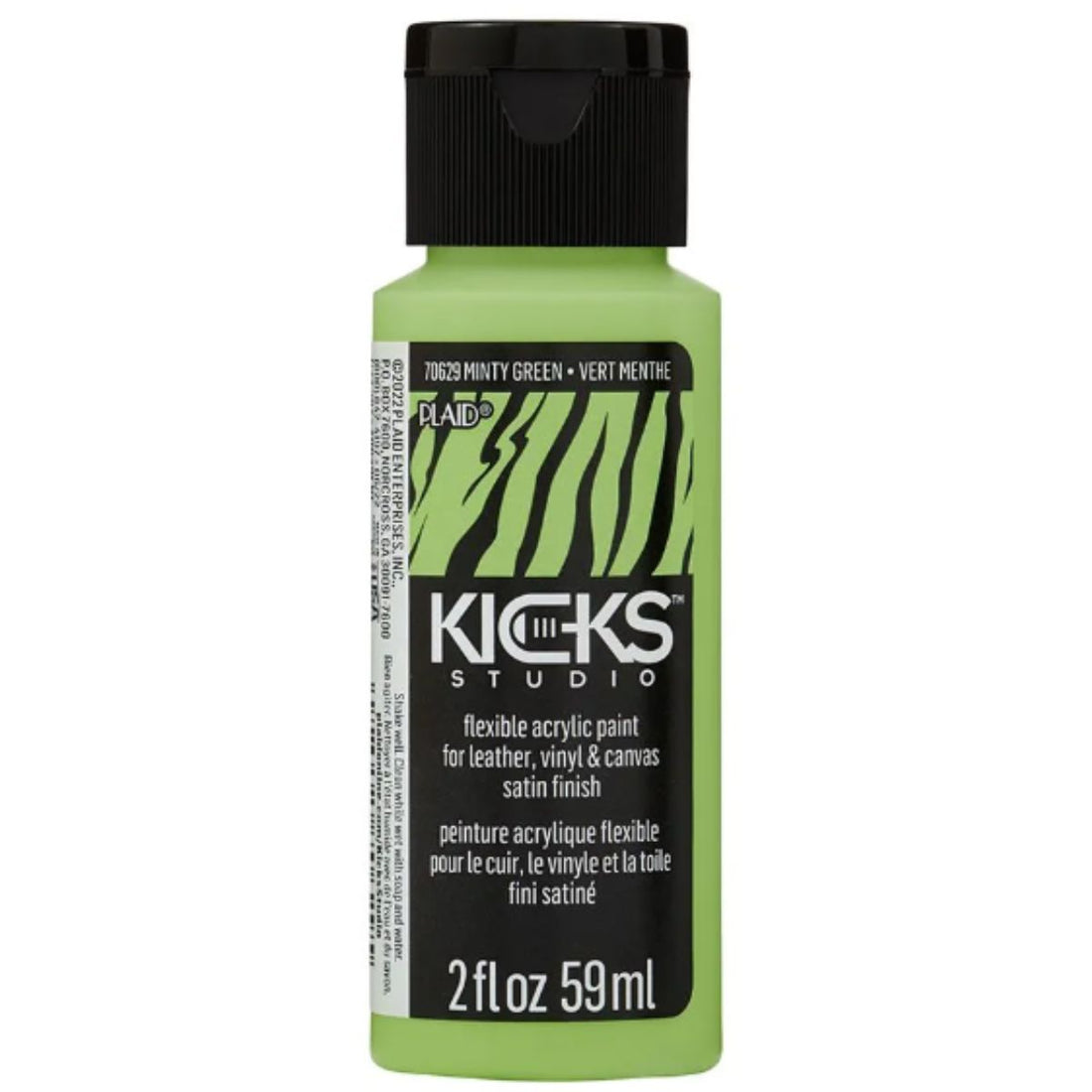 Kicks Studio Shoe Acrylic Paint Minty Green / Pintura AcrÃlica para Cuero, Vinil y Tela Acrìlicos Plaid