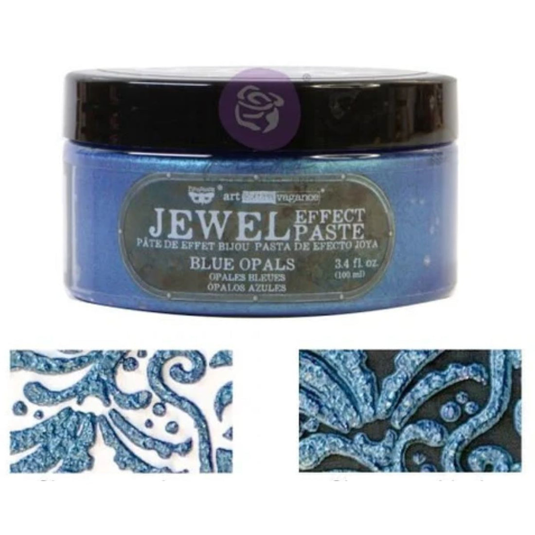 Finnabair Art Extravagance Jewel Texture Paste / Pasta Texturizadora Blue Opals Pintura y Medios Mixtos Prima Marketing