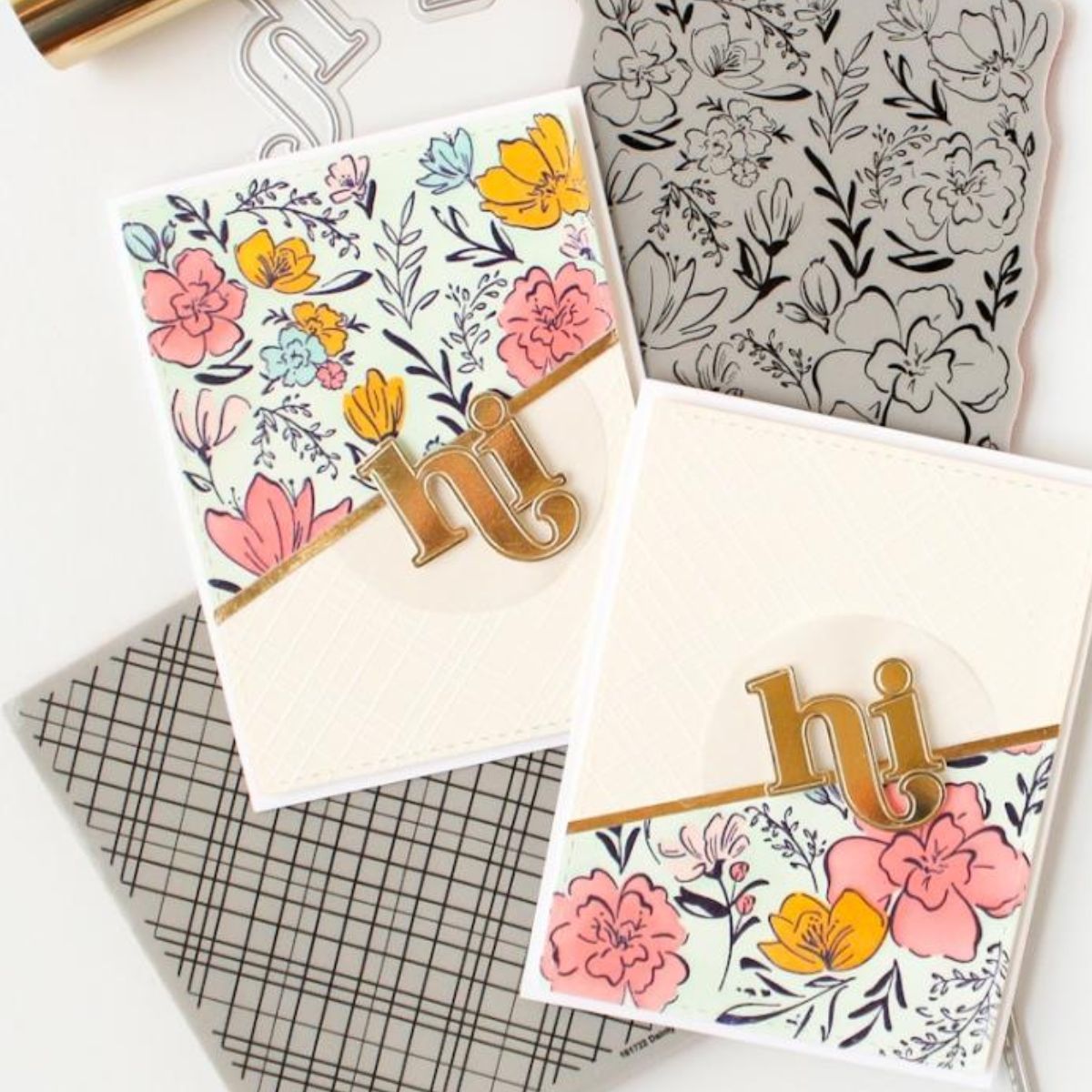 Cling Rubber Stamp A2 Inky Floral / Sello de Goma Cling Fondo Floral Sellos Pinkfresh Studio