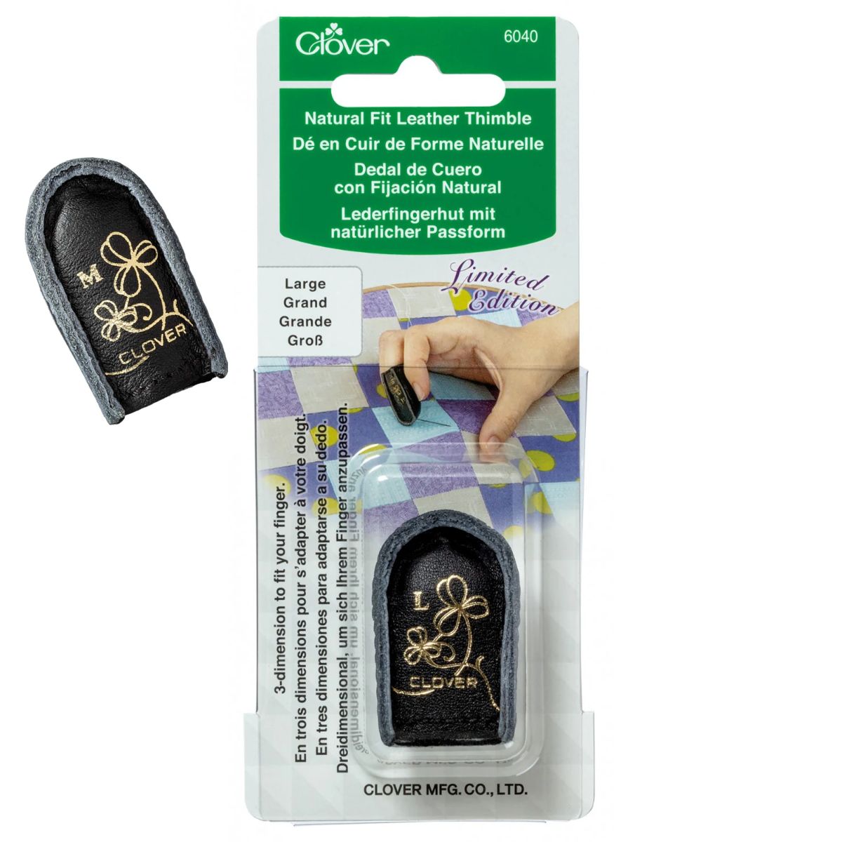 Natural Fit Leather Thimble / Dedal de Proteccion de Cuero Costura Clover