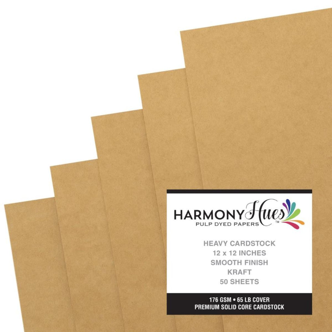Kraft Cardstock 12&quot; / 50 Hojas Cartulina Premium Kraft Lisa 30.5 cm Papel Harmony Paper