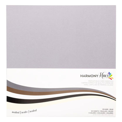 Neutral Cardstock 12&quot; / 50 Hojas Cartulina Premium Colores Neutros 30.5 cm Papel Harmony Paper