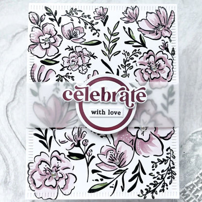 Cling Rubber Stamp A2 Inky Floral / Sello de Goma Cling Fondo Floral Sellos Pinkfresh Studio