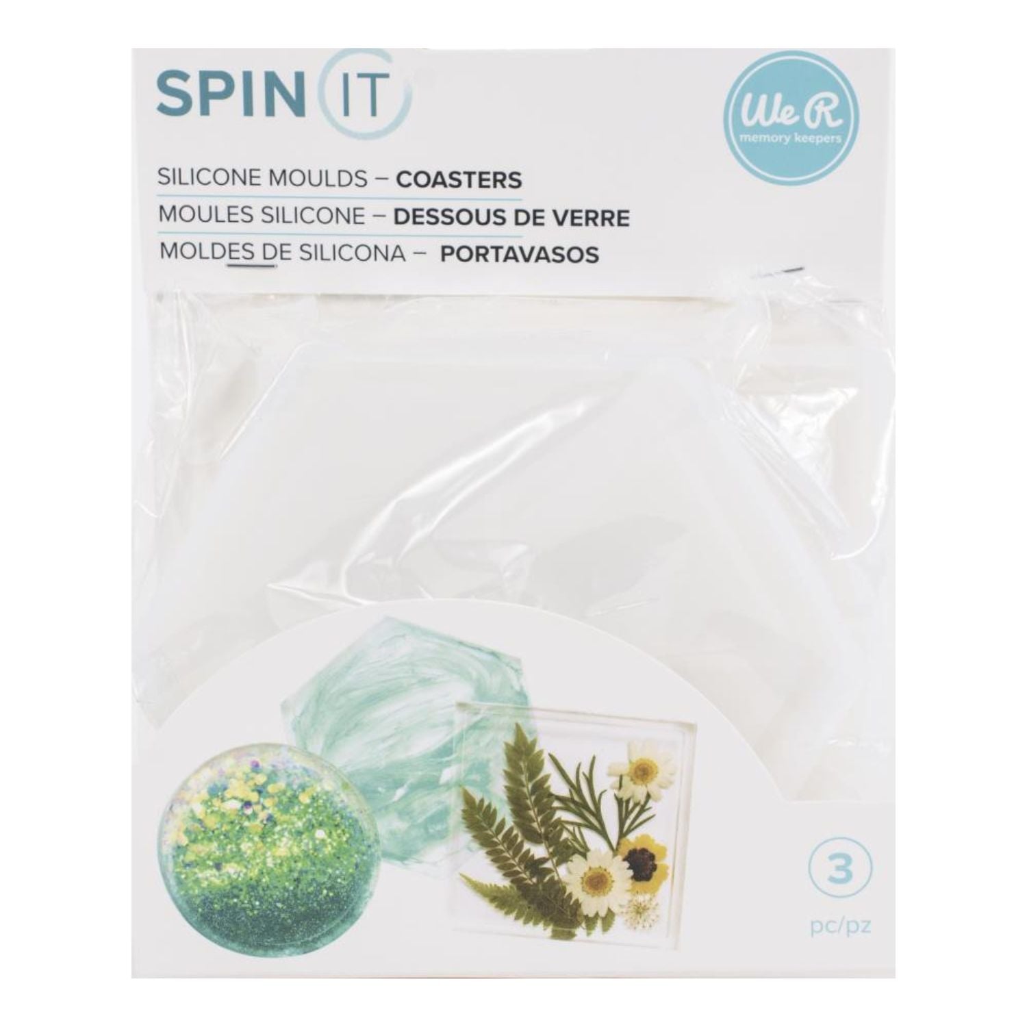 Spin It Coasters Mold / Moldes de Porta Vasos Para Resina Resina Epóxica y Accesorios American Crafts