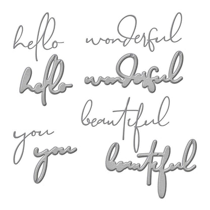 Wonderful Script Sentiments Cutting Dies / Suajes Grabados Sentimientos Maravillosos Dados de Corte / Suajes / Troqueles Spellbinders