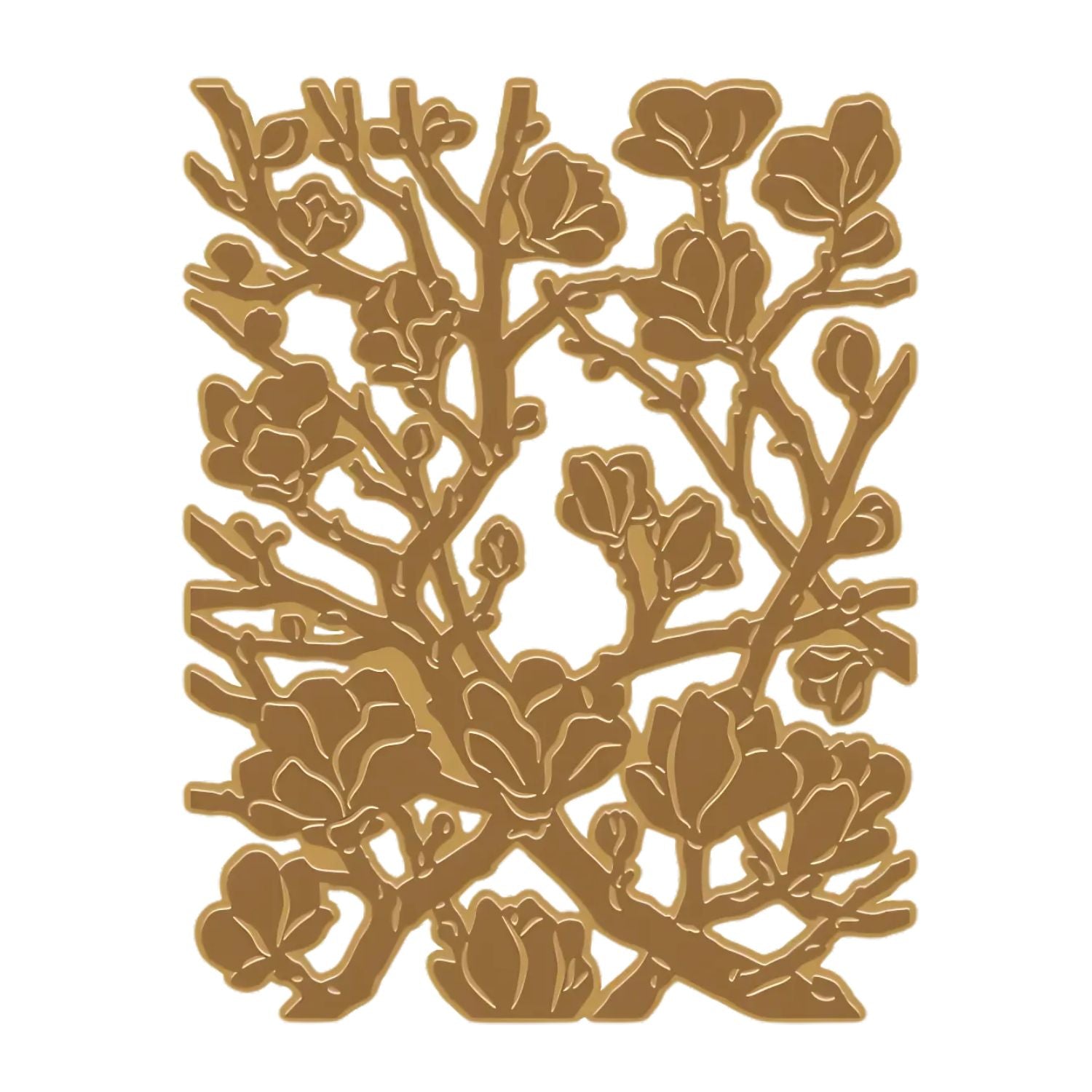 Magnolia Branches Glimmer Hot Foil Plate / Placa Alumino Caliente Ramas De Magnolias Dados de Corte / Suajes / Troqueles Hero Arts