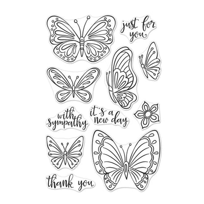 Hero Arts New Day Butterflies Clear Stamps / Sellos Transparentes Mariposas Del Nuevo Día Sellos Hero Arts