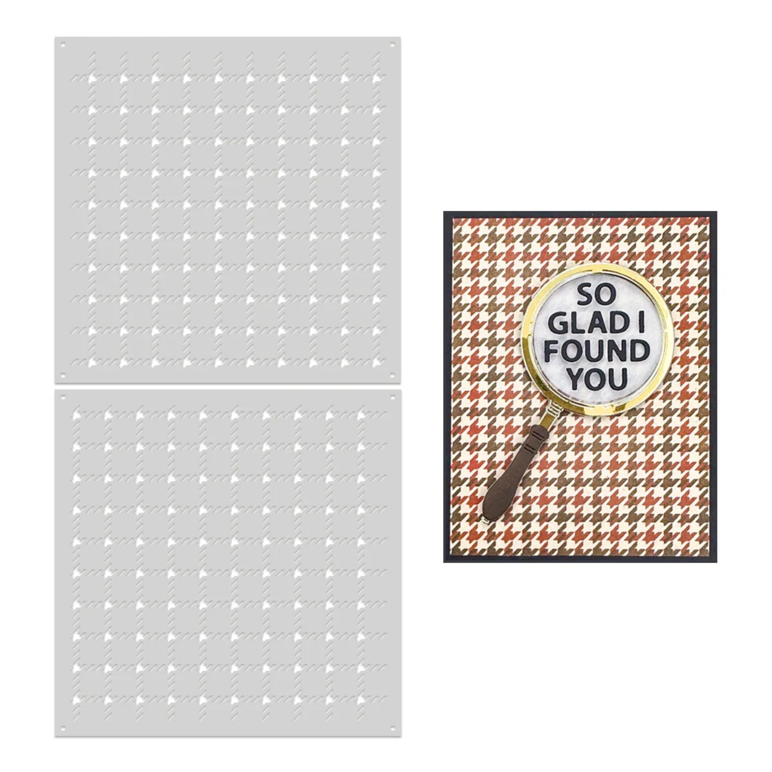 Houndstooth Layering Stencils / Esténcil Capas Patas De Gallo Esténciles / Plantillas Hero Arts