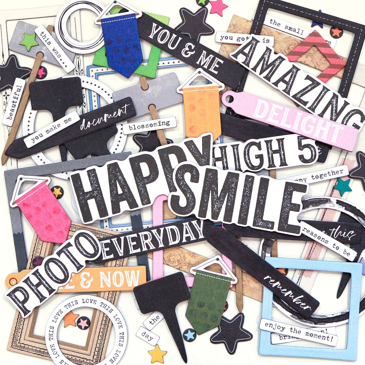 The Flower Emporium Chipboard Basics / Recortes Emporio De Flores Adornos / Embellishments 49 and Market